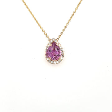 Tear Drop Pink Sapphire Pendant